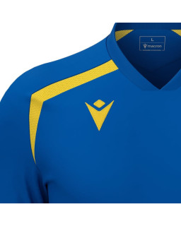 Niebieska koszulka Macron Wyrm z żółtymi dodatkami – piłkarska