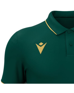 Koszulka polo Macron Draco Hero – butelkowa zieleń ze złotym | RED BOX