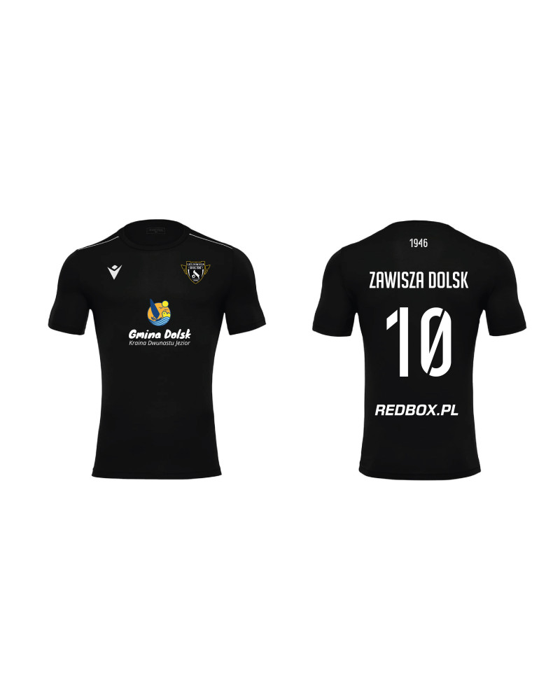 Czarna koszulka meczowa Macron - Zawisza Dolsk