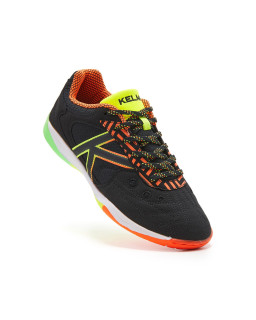 Halówki Kelme Elite czarne z pomarańczowo-zielonymi detalami