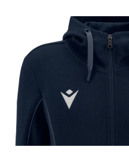 Bluza granatowa Macron Stage Eco - sportowa, rozpinana, z kapturem