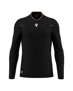 Macron Mendez Eco - profesjonalna czarna koszulka sędziowska