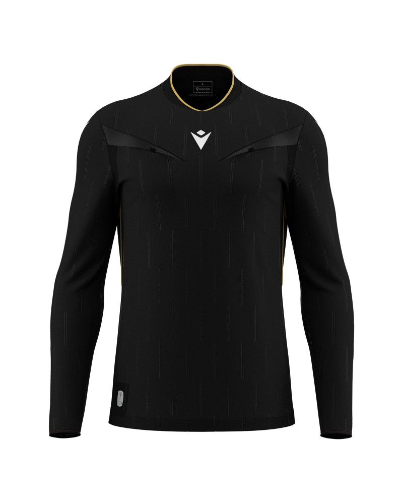 Macron Mendez Eco - profesjonalna czarna koszulka sędziowska