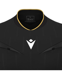 Macron Mendez Eco - profesjonalna czarna koszulka sędziowska