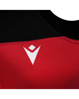 Koszulka rugby Macron Jasper czerwona czarna – wytrzymała, meczowa