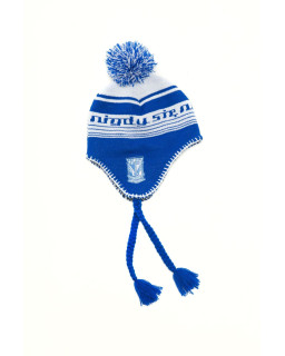 Czapka Lech Poznań zimowa NSNP z nausznikami niebiesko-biała