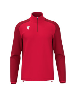 Bluza treningowa Macron Isen czerwona 1/4 zip - bluza sportowa