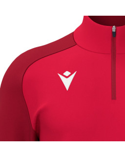 Bluza treningowa Macron Isen czerwona 1/4 zip - bluza sportowa