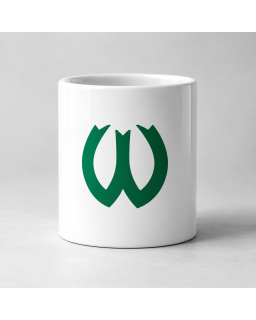 Kubek Warta Poznań z zielonym logo W 330 ml | RED BOX