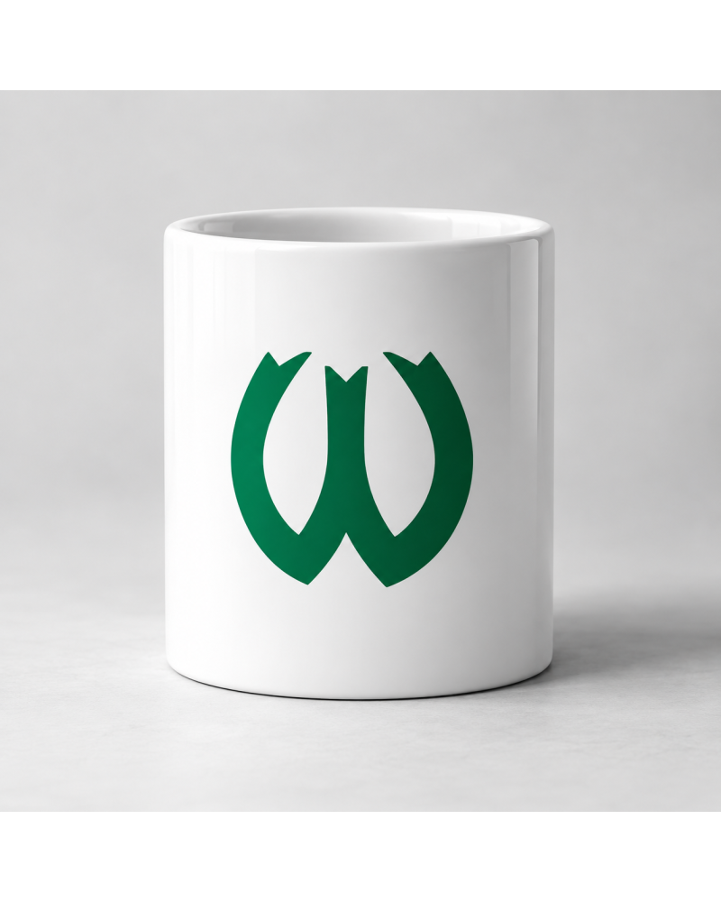 Kubek Warta Poznań z zielonym logo W 330 ml | RED BOX