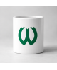 Biały kubek Warta Poznań - "W"