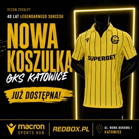 Nowa koszulka meczowa GKS Katowice jest już dostępna w naszym sklepie! 🟡⚫️

Zapraszamy dziś do odwiedzenia naszego Macron Sports Hub przy ul. Nowa Bukowa 1 😎🔥
Jesteśmy otwarci 2 godziny przed meczem!

#gkskatowice #katowice #macron #redbox